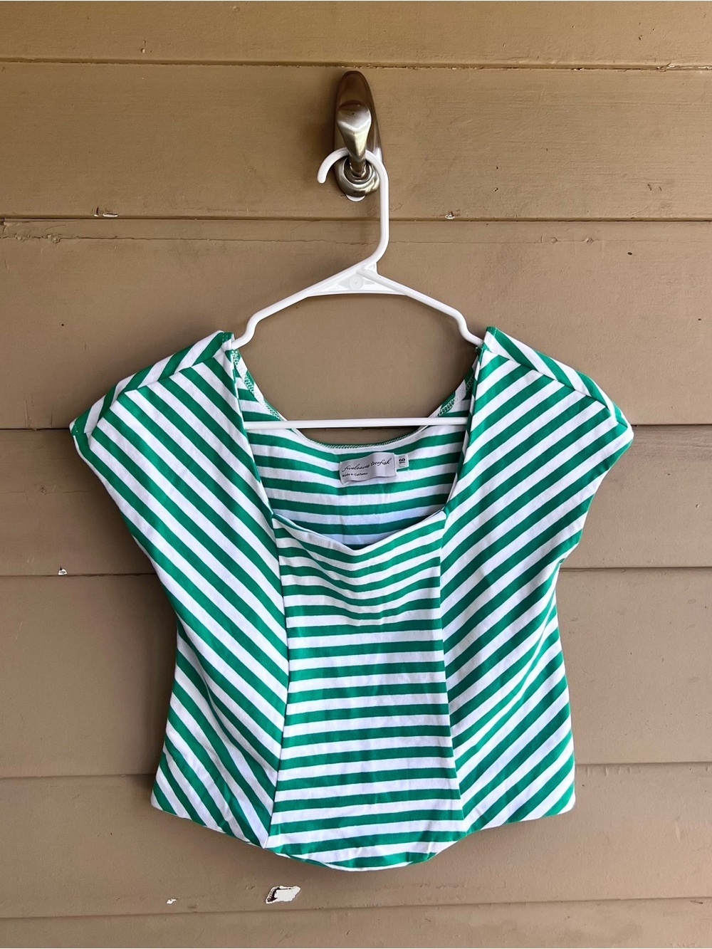 Fiveloaves Twofish Striped Cropped Top Size S Preppy Casual